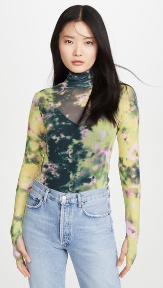 One by AFRM + Tie Dye Mesh Turtleneck