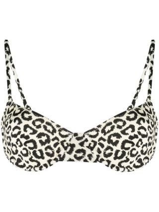 Solid & Striped + Eva Leopard-Print Bikini Top