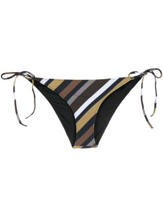Ganni + Striped Tie-Fastening Bikini Bottoms