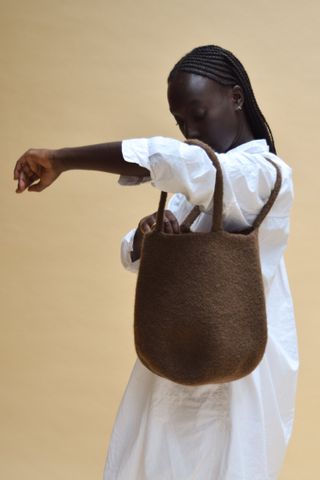 Doda the Store + Cecilie Telle Mid Brown Small Bucket Bag