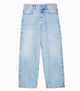 Topshop Boutique + Mid Stone Split Ankle Jeans