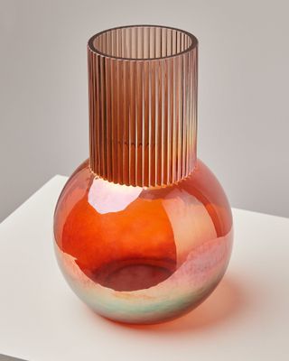 Oliver Bonas + Flores Lustre Pink Glass Vase