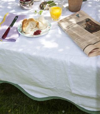 Matilda Goad + Scallop Trim Linen Large Tablecloth