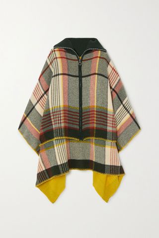 Holzweiler + + Net Sustain Checked Wool and Cashmere-Blend Poncho