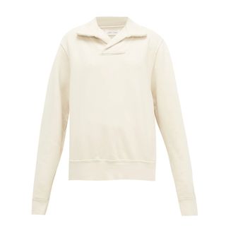 Les Tien + Yacht Open-Collar Cotton-Jersey Sweatshirt