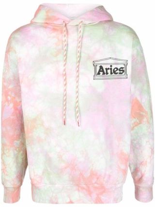 Aries + Temple Tie-Dye Cotton Hoodie