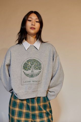 Urban Outfitters + Living Wisely Cropped Pullover Sweatshirt