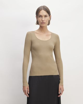 Everlane + The Ribbed Scoop-Neck Sweater