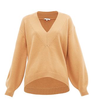 Tibi + V-Neck Wool-Blend Sweater