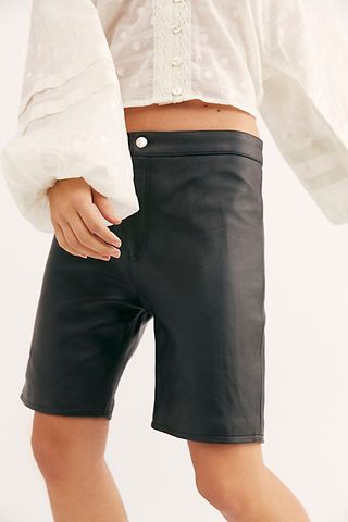 Understated Leather + Hailey Leather Bike Shorts