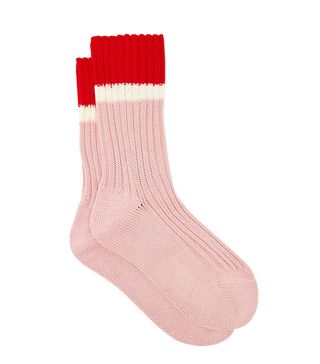 Prada + Striped Rib-Knitted Stretch-Cotton Socks