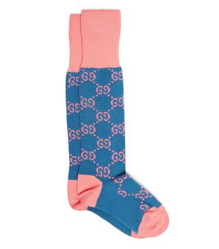 Gucci + GG-Intarsia Cotton-Blend Knee-High Socks