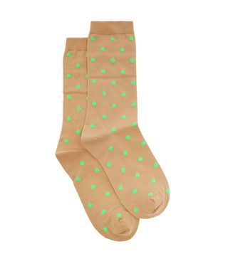 Ganni + Dot-Jacquard Jersey Ankle Socks