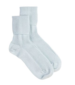 Johnston's of Elgin + Powder Blue Womens Cashmere Socks