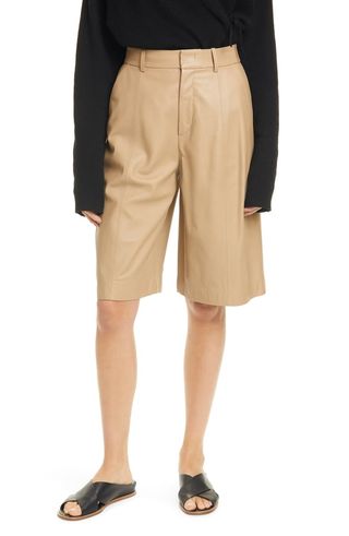 Vince + Leather Walking Shorts