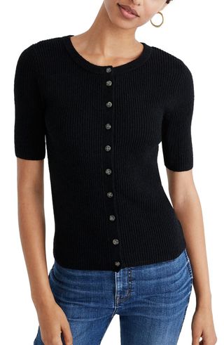 Madewell + Hester Short Sleeve Cardigan Sweater