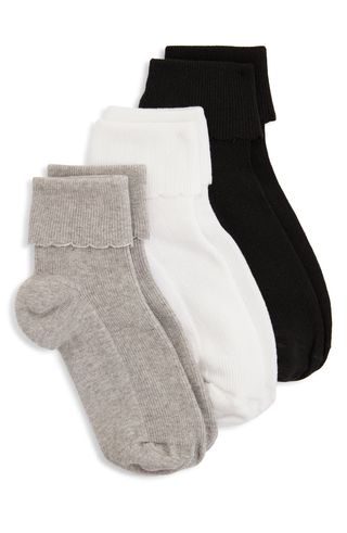 BP. + 3-Pack Scalloped Ankle Socks