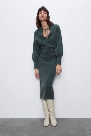 Zara + Wool Blend Cropped Sweater