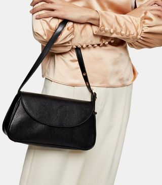 Topshop + Eve Black Buckle 90s Shoulder Bag