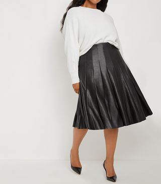 Eloquii + Faux Leather Trumpet Skirt