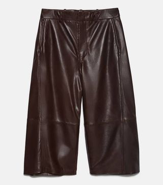 Zara + Leather Bermuda Shorts