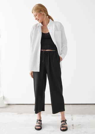 & Other Stories + Twill Lyocell Drawstring Culottes