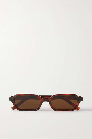 Le Specs + Pilferer Rectangular-Frame Tortoiseshell Acetate Sunglasses