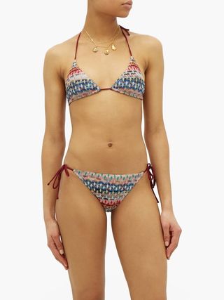 Missoni Mare + Diamond-Knit Halterneck Bikini Top