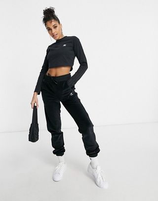 Adidas Originals + Relaxed Risqué Long Sleeve Top in Black
