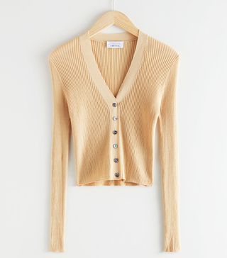 & Other Stories + Cropped Ribbed Cardigan
