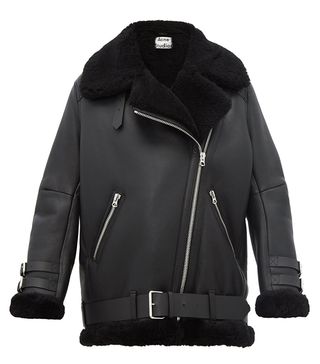 Acne Studios + Velocite Leather and Shearling Aviator Jacket