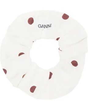 Ganni + Polka-Dot Cotton-Poplin Scrunchie