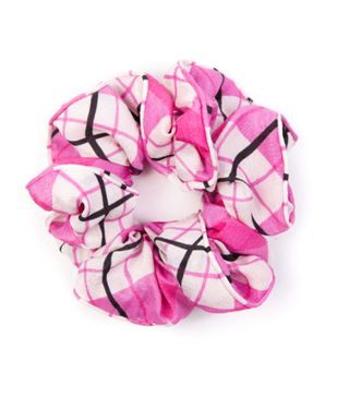Rixo + Pink Tartan Scrunchie