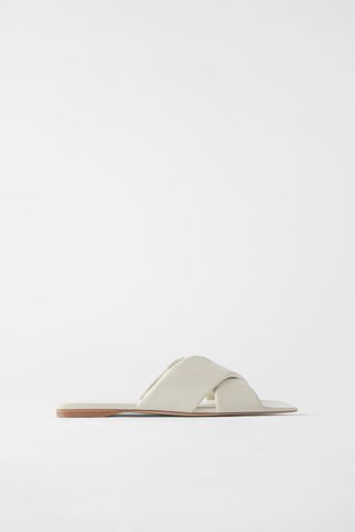 Zara + Flat Padded Leather Sandals
