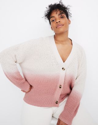 Madewell + Dip-Dye Courtland Cardigan Sweater