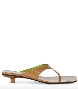 By FAR + Jack 25 Brown Patent Leather Sandals