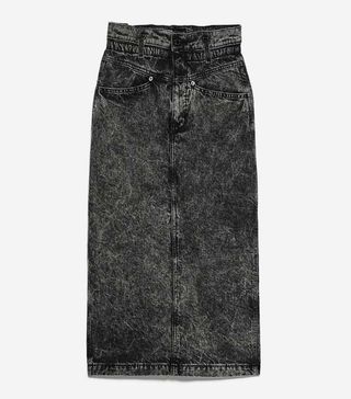 Zara + ZW Premium '80S Acid Black Skirt