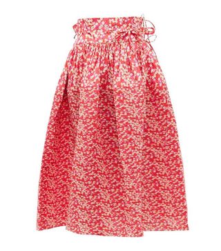 Horror Vacui + Toga Floral-Print Cotton Midi Skirt