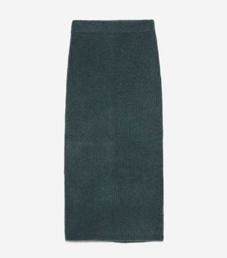 Zara + Wool Blend Pencil Skirt