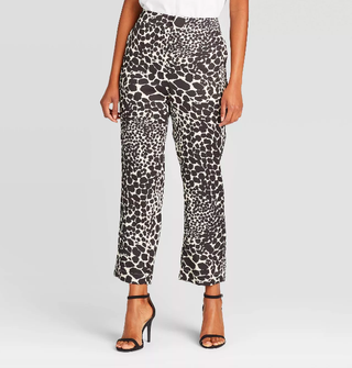 Who What Wear x Target + Mid-Rise Relaxed Cropped Silky Trouser