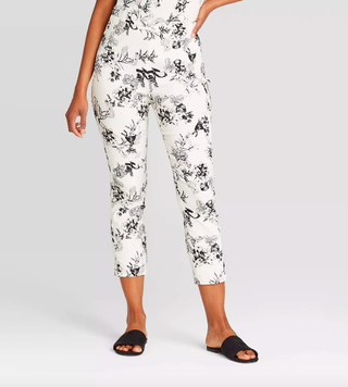 Who What Wear x Target + Floral Print Mid-Rise Skinny Cropped Pants