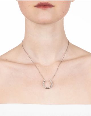 Alexis Bittar + Crystal Encrusted Horseshoe Pendant Necklace