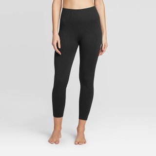 JoyLab + Rib-Knit 7/8 Seamless High-Waisted Leggings