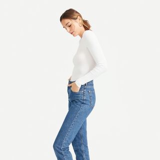 Everlane + The Pima Micro Rib Long-Sleeve Crew