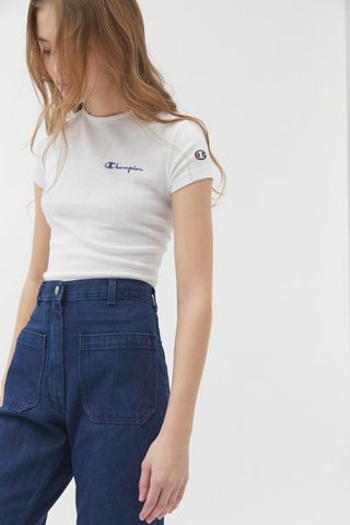 Champion + UO Exclusive Ribbed Baby Tee