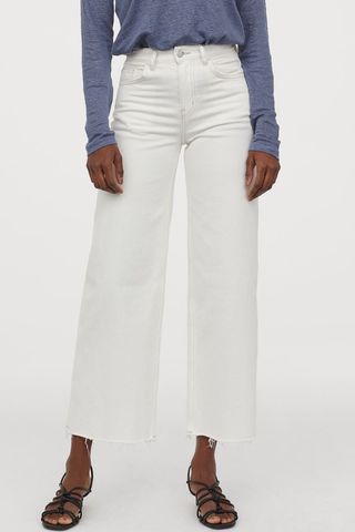 H&M + Wide Leg Cropped Jeans