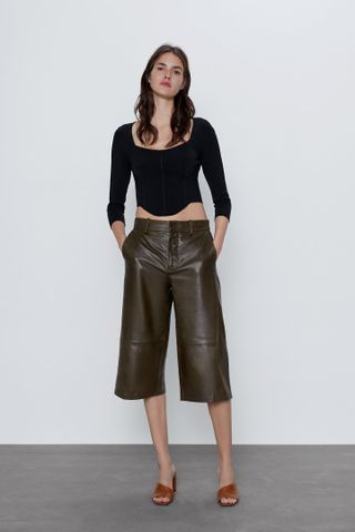 Zara + Leather Shorts