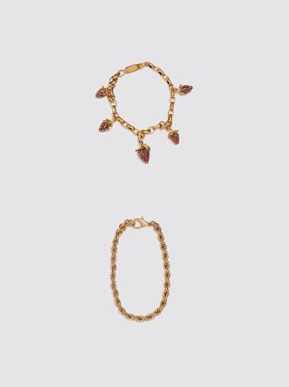 Zara + Pack of Strawberry Chain Bracelets