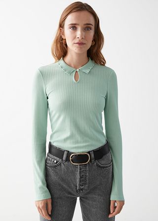 & Other Stories + Lettuce Collar Rib Top