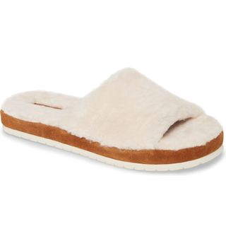 Vince + Kalina Genuine Shearling Slide Sandal